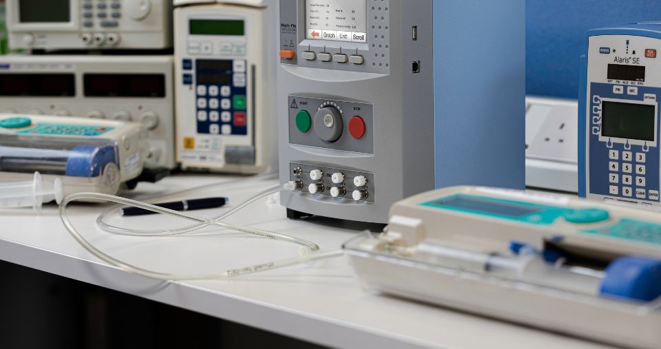 Analizador de bombas de infusión Rigel Multi-Flo para pruebas simultáneas de hasta cuatro canales